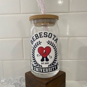 Bad bunny glass can cup!!